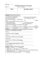 Bài KiÓm tra 15'''' sè 2