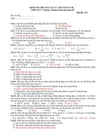 Đề thi học kỳ I - Lớp 12CB - Có đáp án