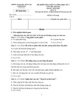 Đề thi học kỳ I + đáp án Sinh 8