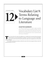 Vocabulary list 9 - Terms Relating to Language and Literature