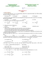 Đề thi Vậtlý12 HKI-NH2010