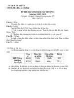 Đề thi học sinh giỏi cấp trường môn địa lý