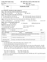 đề thi học kì 1 môn địa 7 có đáp án ( hay)