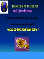 Giao lưu học sinh giỏi lớp 5 - Năm học 2010 - 2011