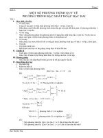 Bài: Phương trình quy về bậc nhất hoặc bậc 2