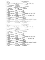 Kiem tra 15'''' TA 9 lan 1 ky 2