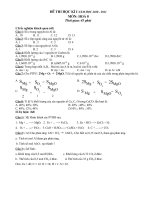 ĐỀ THI HỌC KÌ I HOÁ 8