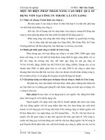 MỘT SỐ BIỆN PHÁP NHẰM NÂNG CAO HIỆU QUẢ SỬ DỤNG VỐN TẠI CÔNG TY THUỐC LÁ CỬU LONG