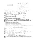Đề thi học kì I (ĐA+BĐ) hot