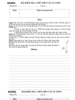 Đề KT 1 tiêt Tự luận + Đáp án