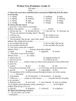 Kiểm tra 45p- Số 2- Lớp 12