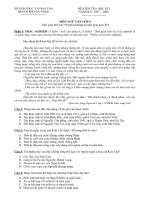 Đề  và Hướng dẫn chấm kiểm tra Học kì I môn Ngữ văn lớp 9 - Năm học 2007-2008 (Đà Nẵng)