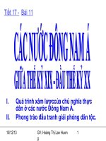 B11. Các nước Đông Nam Á cuối TKXIX - đầu TKXX