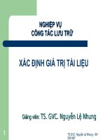 Nghiệp vụ công tác lưu trữ - Xác định giá trị tài liệu