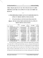 THỰC TRẠNG QUẢN LÝ CÁC YẾU TỐ SẢN XUẤT VÀ MÔI TRƯỜNG LÀM VIỆC CỦA CÔNG TY VÀ SỰ CẦN THIẾT ÁP DỤNG 5S