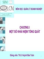 Chương 1: Những khái niệm tổng quát