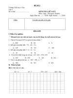 de kiem tra CHKI - mon Toan Lơp 3