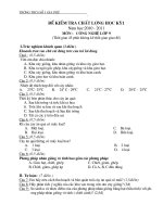 đề kiểm tra CN 9 Có dáp án + ma trận