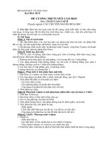 Đề cương thi tuyển cao học - Môn Toán cao cấp II