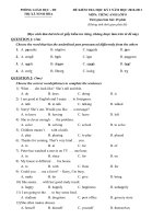 Đề và đáp án anh 8 hk1 2010-2011