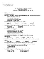 2 đề thi HKI vật lí 9 có ĐA