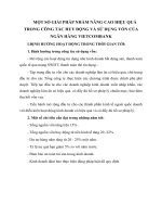 MỘT SỐ GIẢI PHÁP NHẰM NÂNG CAO HIỆU QUẢ TRONG CÔNG TÁC HUY ĐỘNG VÀ SỬ DỤNG VỐN CỦA NGÂN HÀNG VIETCOMBANK