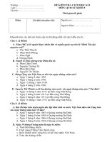 Đề kiểm tra Học kì I_Lịch Sử lớp 5_2