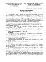 KẾ HOẠCH CHUYÊN MÔN NĂM HỌC 2010-2011