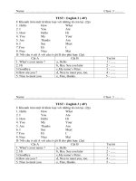 bai KT unit 1 - 3 English lop 3