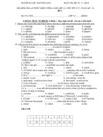 đề kt 1 tiết bài số 2 + đáp án