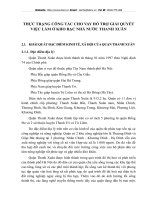 THỰC TRẠNG CÔNG TÁC CHO VAY HỖ TRỢ GIẢI QUYẾT VIỆC LÀM Ở KHO BẠC NHÀ NƯỚC THANH XUÂN