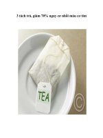 3 tách trà, giảm 70% nguy cơ nhồi máu cơ tim