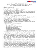 Bài thu hoạch học tập và làm theo tấm gương Đ Đ Hồ Chí Minh