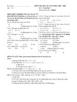 Đề KT HKI năm học 2005-2006