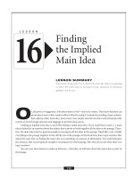 Finding the Implied Main Idea
