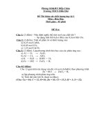 Đề+Đáp án Thi KSCL học kỳ I Môn Hóa 8 năm học 2010-2011