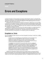 Errors and Exceptions