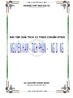 Bài tập Nguyên hàm - Tích phân - Ứng dụng