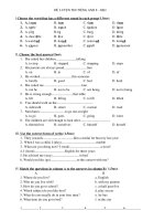 ĐỀ -Đ.ÁN LUYỆN THI TIẾNG ANH 8-HKI