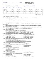 KIỂM TRA 1 TIẾT MÔN SINH HỌC 11- năm học 2010-2011