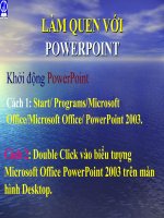 HƯỚNG DẪN LÀM QUEN VỚI POWERPOINT