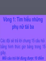 TỔ CHỨC NGÀY 20-10 CÂU HỎI 2010