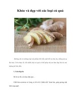 Khỏe và đẹp với các loại củ quả