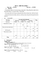 DE KIEM TRA 1 TIET (TIET21) CO MA TRAN DAP AN VA 2 MA DE