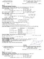 Đề và đáp án KTCL giữa kì I