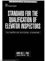 STANDARD FOR THE QUALIFICATION OF ELEVATOR INSPECTORS