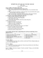 Đề thi và đáp án KS HKI năm học 2010 - 2011. PGD Hiệp Hòa - Bắc Giang