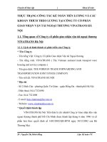 THỰC TRẠNG CÔNG TÁC KẾ TOÁN TIỀN LƯƠNG VÀ CÁC KHOẢN TRÍCH THEO LƯƠNG TẠI CÔNG TY CỔ PHẦN GIAO NHẬN VẬN TẢI NGOẠI THƯƠNG VINATRANS HÀ NỘI