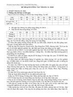 Kế hoạch công tác tháng 11-2010