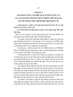 GIẢI PHÁP Nâng cao hiệu quả sử dụng vốn của các ngân hàng thương mại trên địa bàn Hà Nội trong tiến trình hội nhập quốc tế